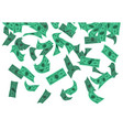 falling money flying green banknotes isolated vector image