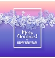 round snow frame with merry christmas text vector image