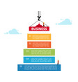 5 step chart info graphic crane and building vector image vector image