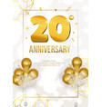 anniversary celebration poster with golden date vector image vector image