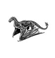 dragon in vintage style mythological animal vector image vector image