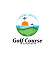 golf course logo design template course logo vector image vector image