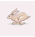 hand drawn running cute rabbit vector image