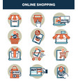 online shopping internet and web icons templates vector image