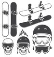snowboard set vector image vector image