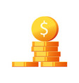 coins money stack or golden cash pile icon vector image
