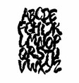 grungy calligraphy hand lettering ink brush font vector image vector image