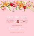 wedding invitation template floral card vector image