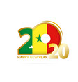 year 2020 with senegal flag pattern happy new vector image