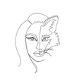 abstract image a woman and fox vector image