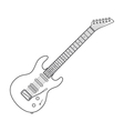 dark contour electric guitar technical vector image