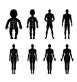 full length front back human silhouette vector image