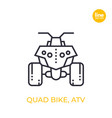 quad bike all terrain vehicle atv linear icon vector image