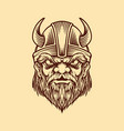 viking head in vintage style vector image vector image