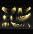 football stadium lights 3d warm spotlights vector image