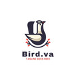 logo bird simple mascot style vector image