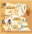 stylized map of egypt with different cultural vector image