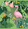 summer tropical background flamingo bird vector image vector image
