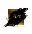 brush stroke in an abstract banner frame gold vector image