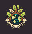save planet earth world globe green environment vector image