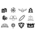 set of christian icons vector image vector image