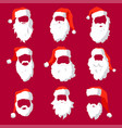 different santa hats moustache and beards vector image vector image