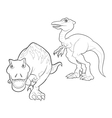 dinosaur cartoon lineart vector image vector image