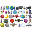 group planets and space obejcts vector image
