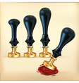 set ofwax seals and red stamp vector image