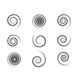 spiral and swirl motion twisting circles design vector image