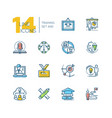 training - set of line design style icons vector image vector image
