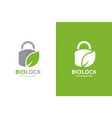 lock and leaf logo combination safe vector image
