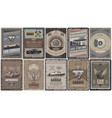 vintage car service brochures collection vector image vector image