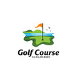 golf course logo design template course logo vector image vector image
