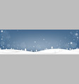 merry christmas with pine tree and snow falling vector image