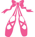 pink ballet shoes with bow vector image vector image