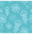 swimming jellyfish seamless pattern background vector image