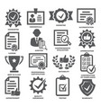 approvement and accreditation icons set on white vector image