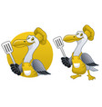 seagull cartoon chef mascot vector image vector image
