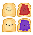 funny cartoon of toast bread slice vector image vector image