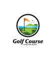 golf course logo design template course logo vector image vector image