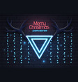 neon sign merry christmas and happy new year vector image