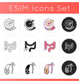 abdominal pain icons set vector image vector image