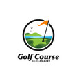 golf course logo design template course logo vector image vector image
