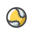 baseball ball with lacing cartoon vector image