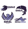 eagle birds collection emblems and logo vector image