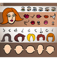 woman face elements set cartoon vector image