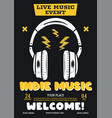 indie music flyer live event poster vector image