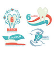 international dentist day celebration 6 march vector image vector image