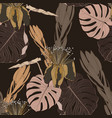 large flowers buds and leaves seamless pattern vector image vector image